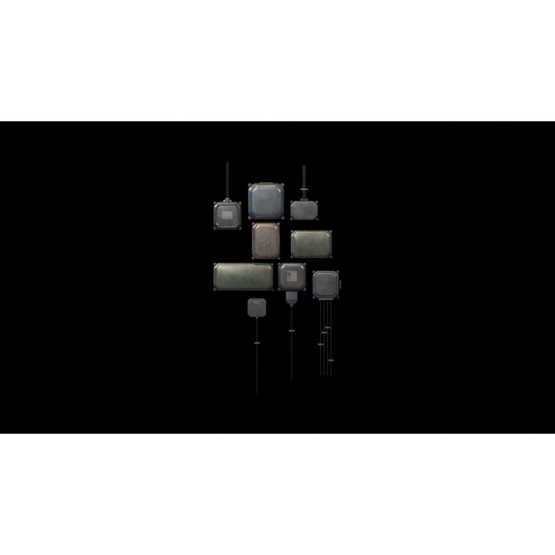 Industrial Old Distribution Board 3D Model – Low Poly PBR Game Asset, FBX, OBJ - View 6