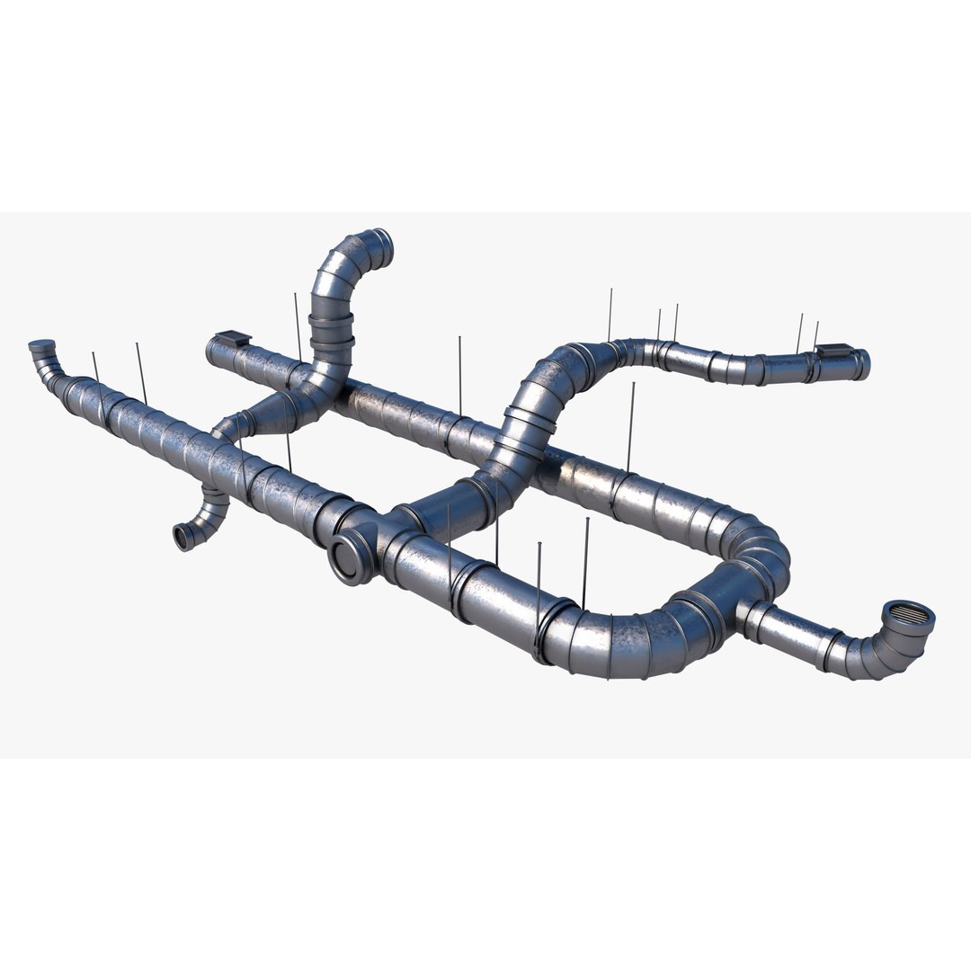 Ventilation System 3D Model – Low Poly PBR Asset, FBX & Blender - View 7
