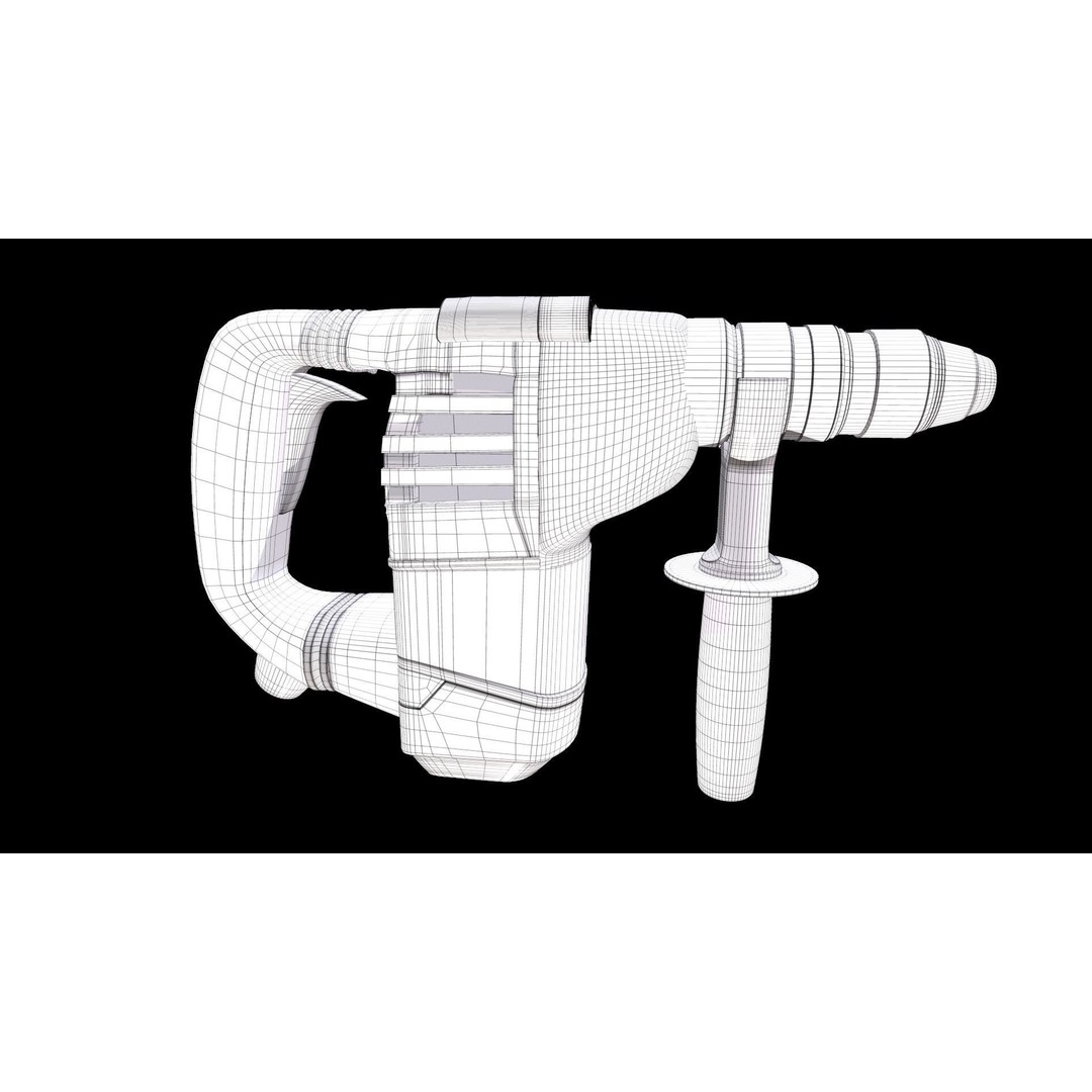 Bosch Professional GBH 3-28 DFR Rotary Hammer 3D Model – Low Poly PBR Asset, FBX - View 11