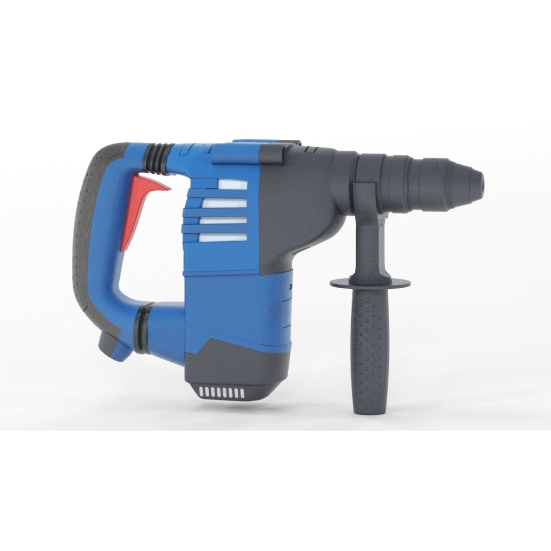 Bosch Professional GBH 3-28 DFR Rotary Hammer 3D Model – Low Poly PBR Asset, FBX - View 3