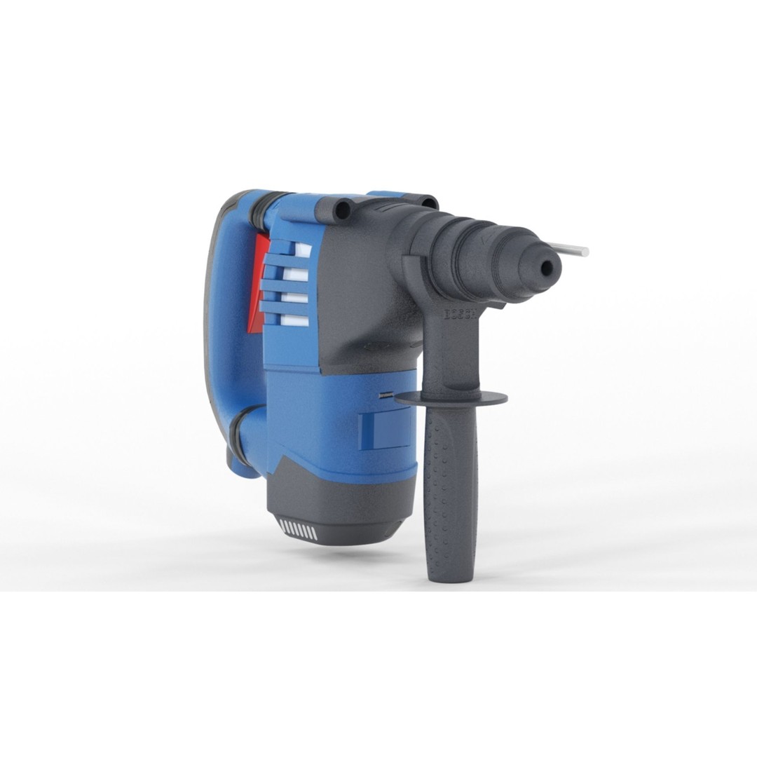 Bosch Professional GBH 3-28 DFR Rotary Hammer 3D Model – Low Poly PBR Asset, FBX - View 4