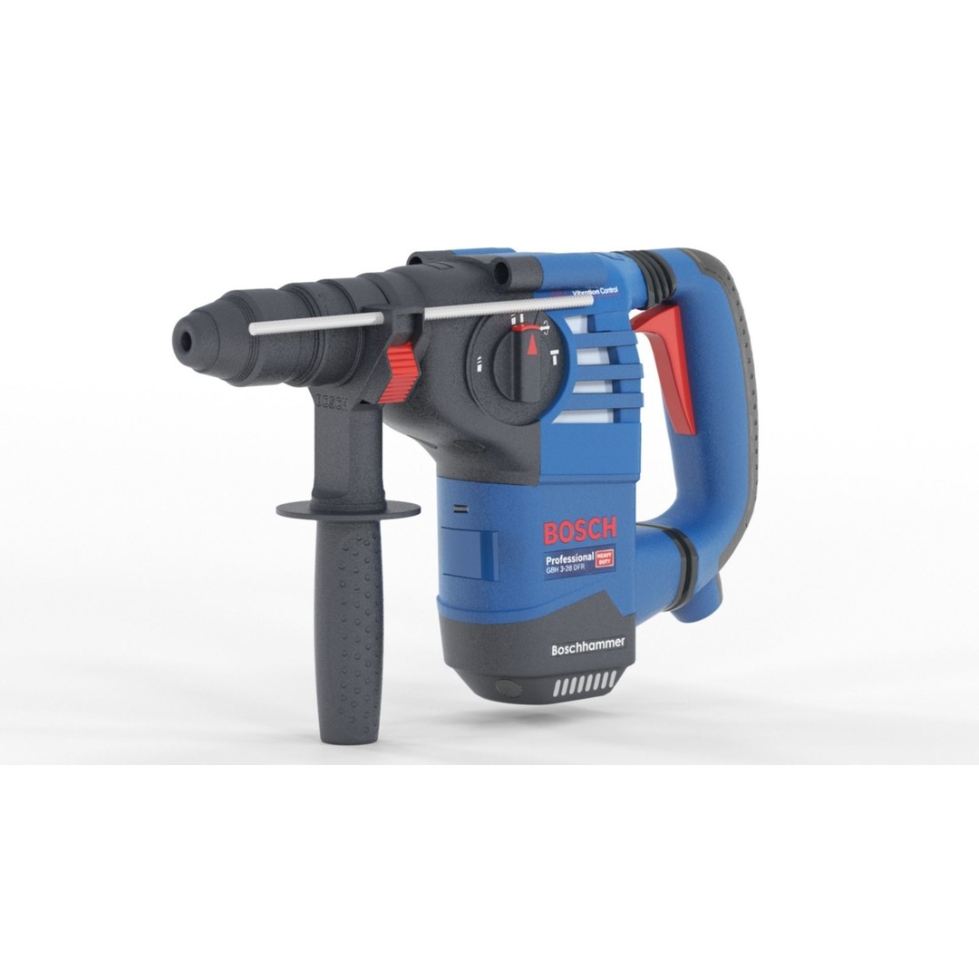 Bosch Professional GBH 3-28 DFR Rotary Hammer 3D Model – Low Poly PBR Asset, FBX - View 7