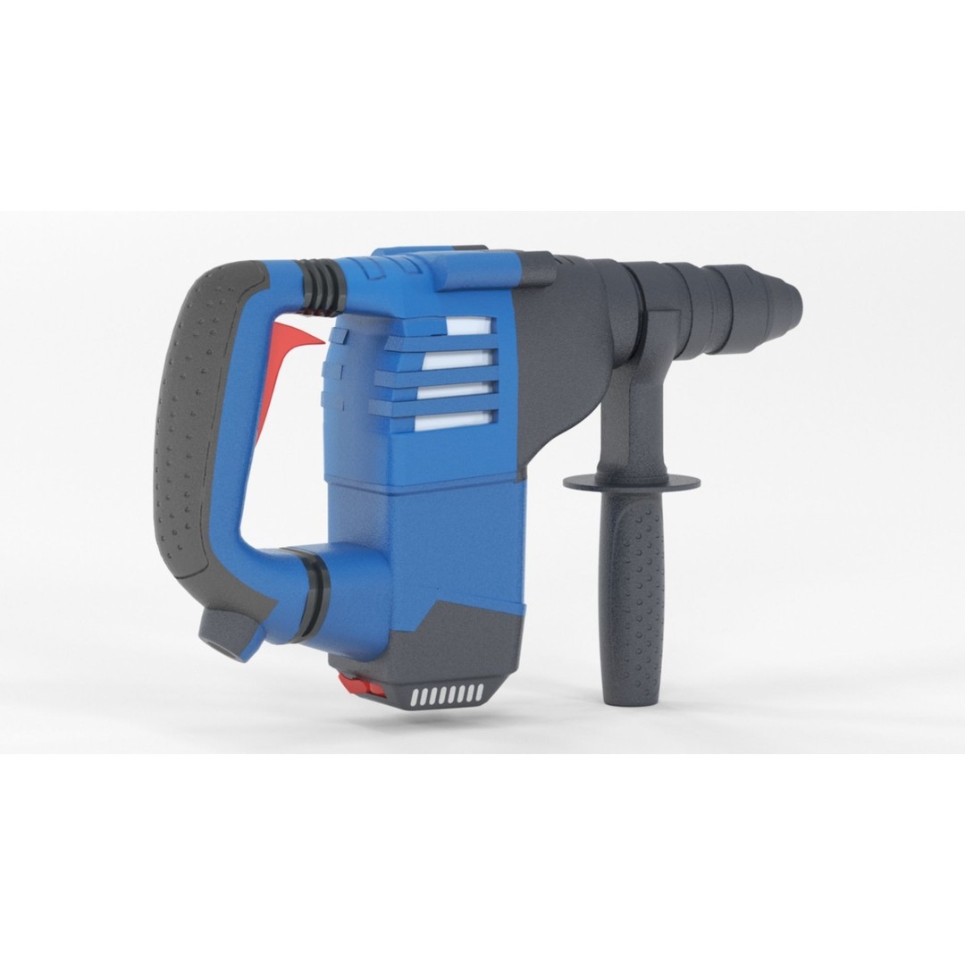 Bosch Professional GBH 3-28 DFR Rotary Hammer 3D Model – Low Poly PBR Asset, FBX - View 9