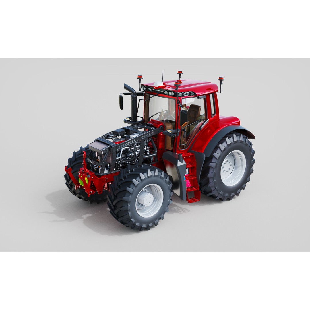 Agricultural Tractor 3D Model – Detailed PBR Asset for Animation, FBX, Blender - View 10