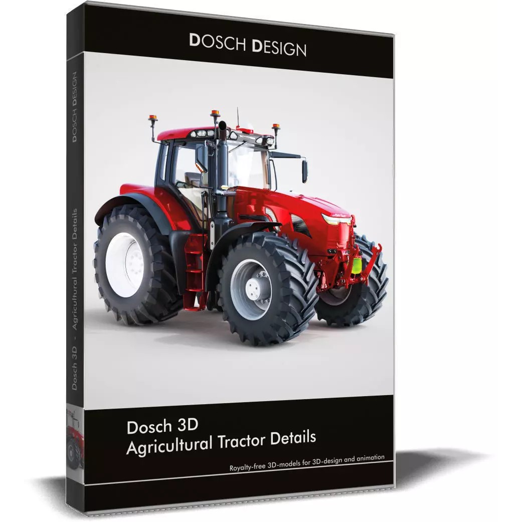 Agricultural Tractor 3D Model – Detailed PBR Asset for Animation, FBX, Blender - View 2