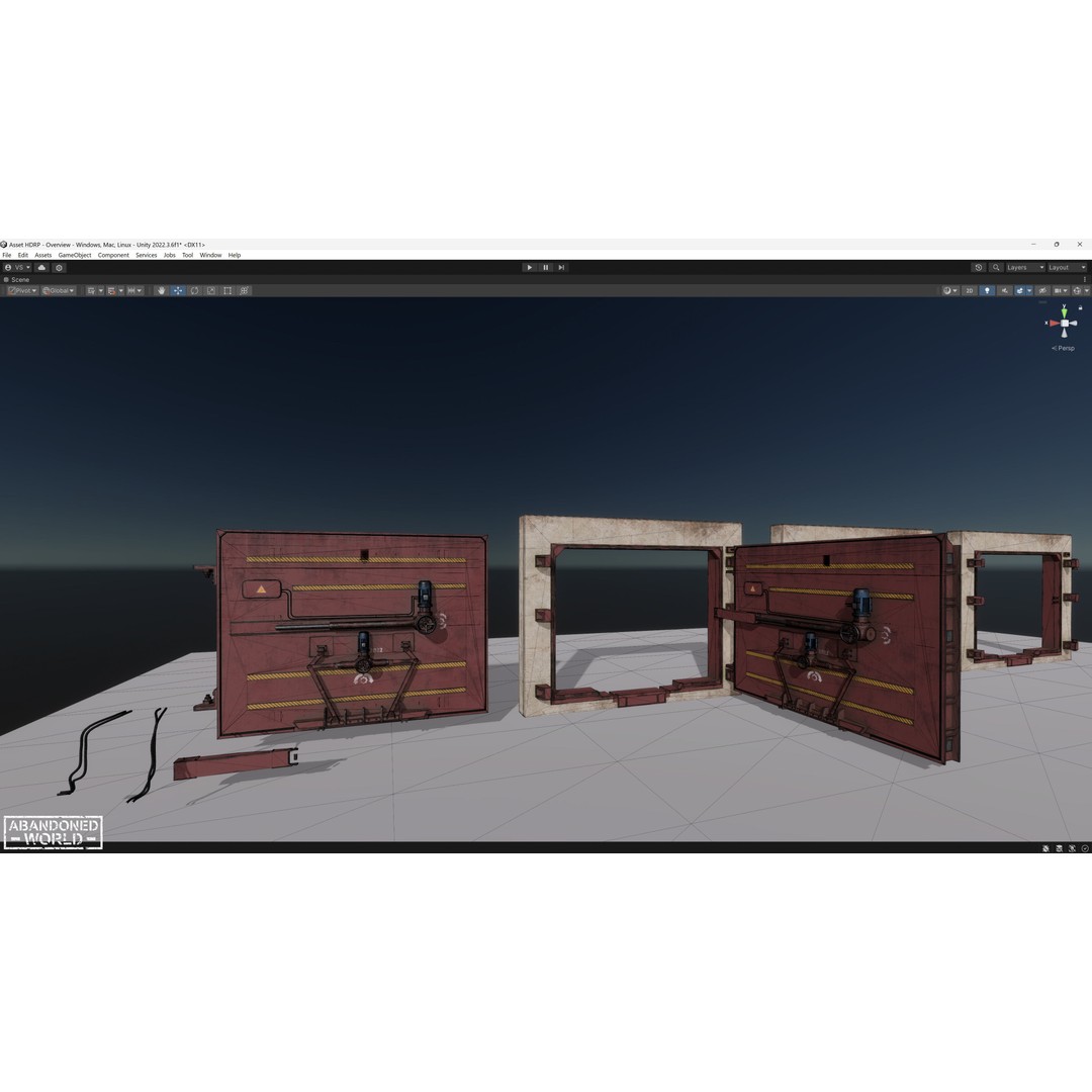 Subway Hermetic Gate 3D Model – Low Poly Game Ready PBR Asset for Unity
