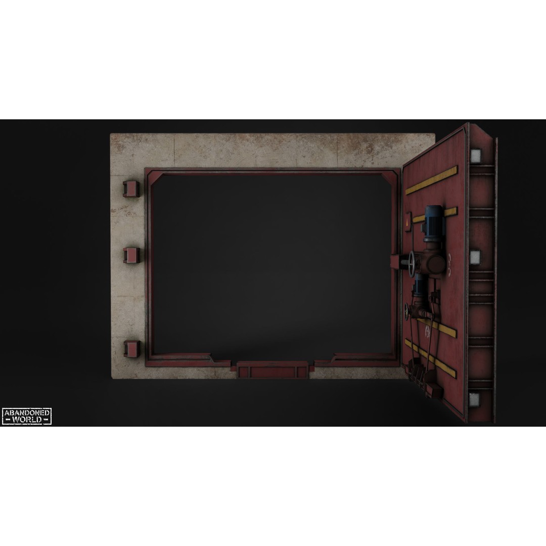 Subway Hermetic Gate 3D Model – Low Poly Game Ready PBR Asset for Unity - View 10