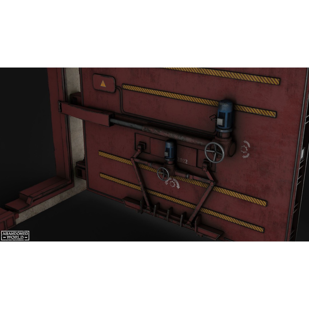 Subway Hermetic Gate 3D Model – Low Poly Game Ready PBR Asset for Unity - View 12