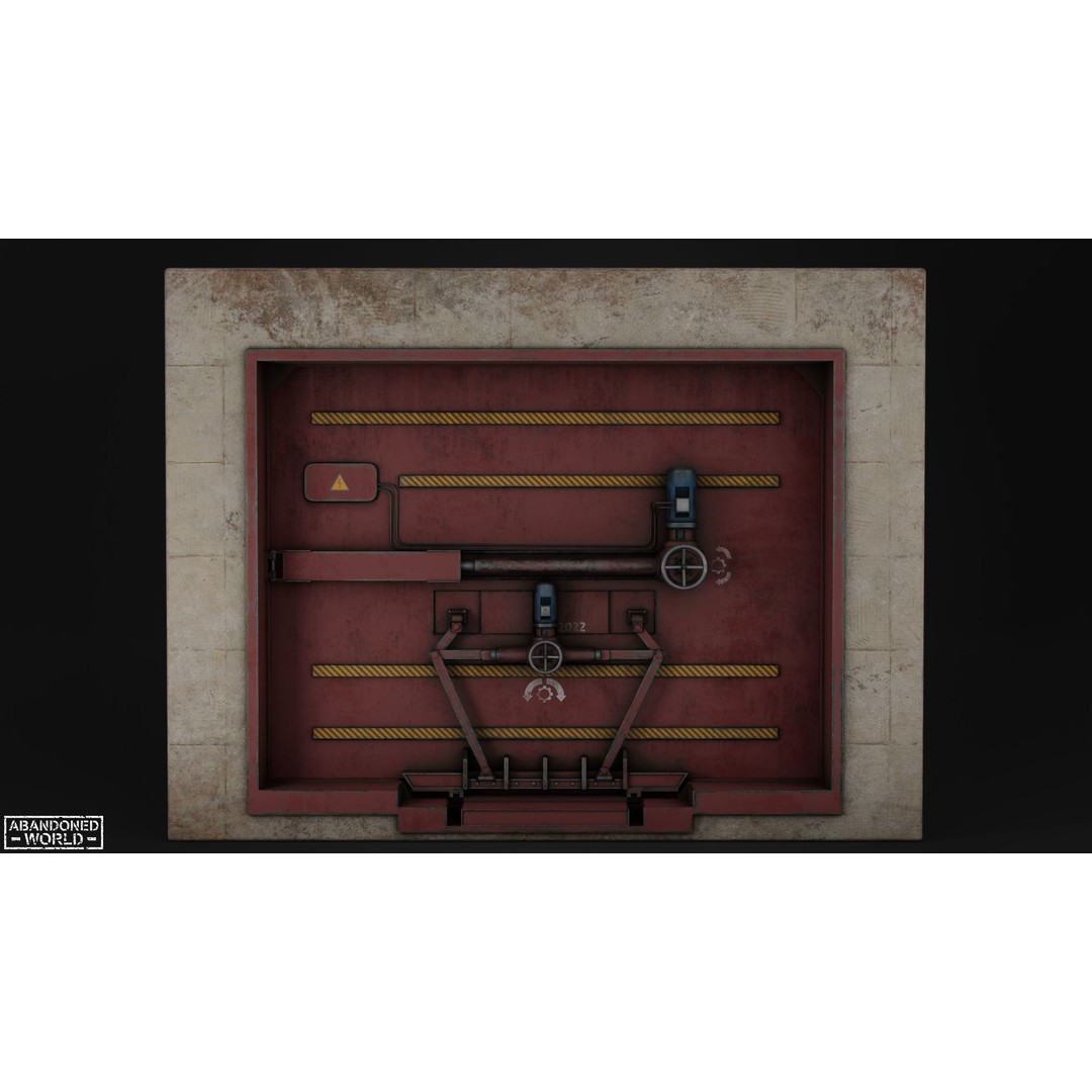 Subway Hermetic Gate 3D Model – Low Poly Game Ready PBR Asset for Unity - View 14