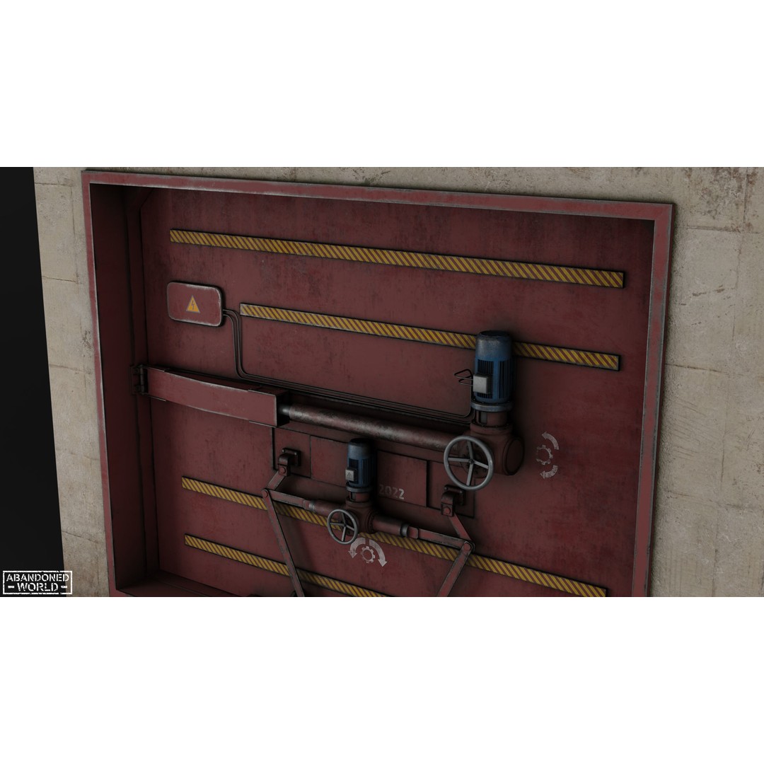 Subway Hermetic Gate 3D Model – Low Poly Game Ready PBR Asset for Unity - View 15