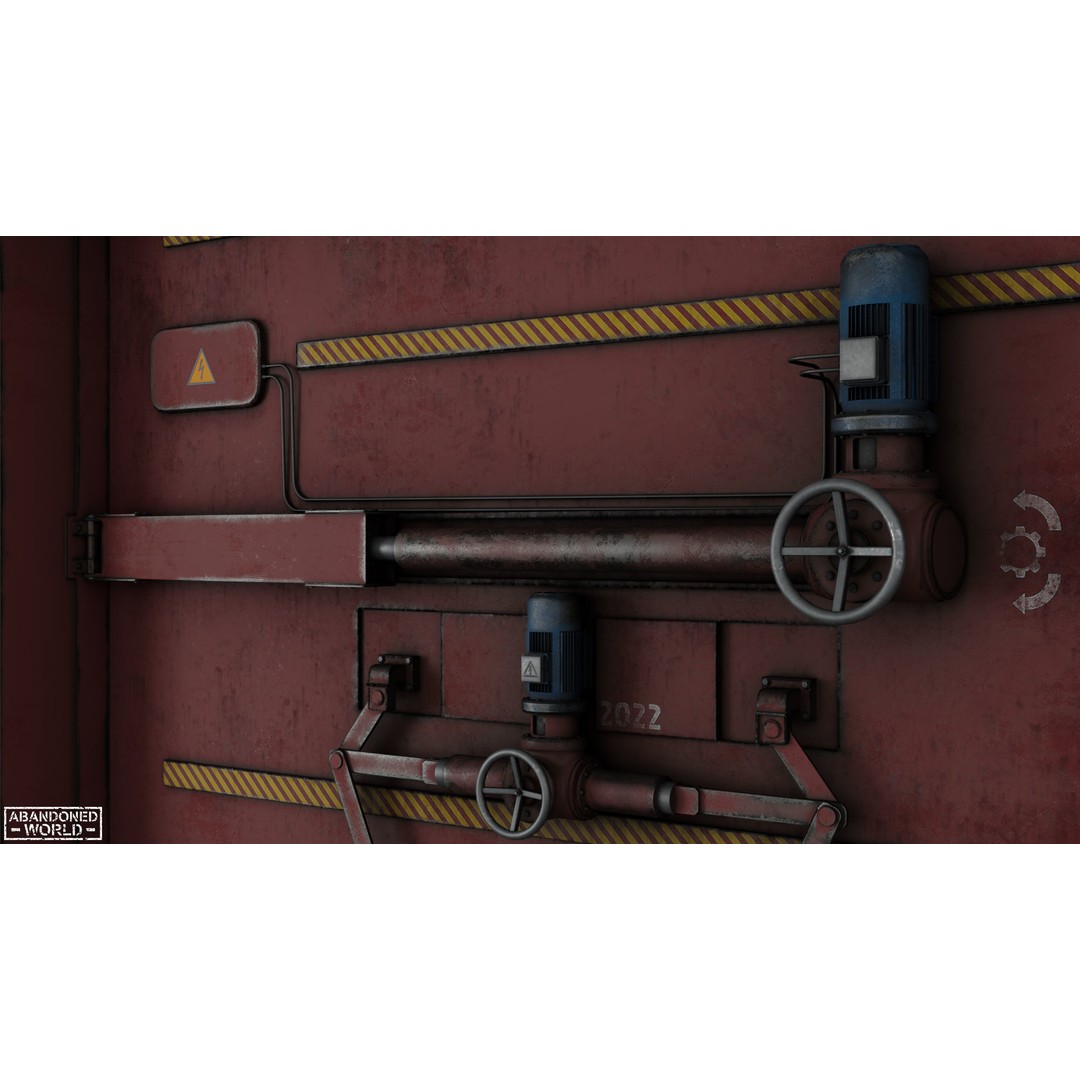 Subway Hermetic Gate 3D Model – Low Poly Game Ready PBR Asset for Unity - View 16