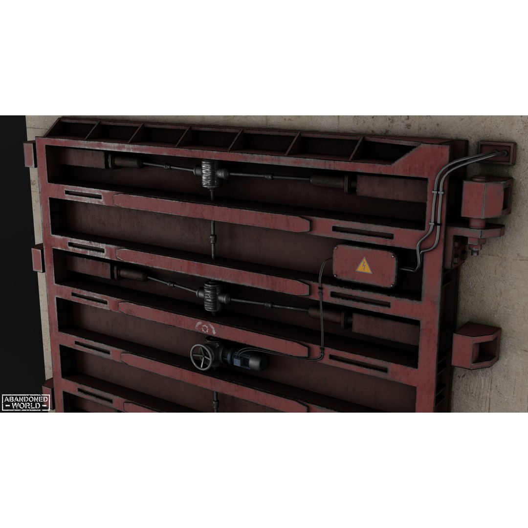 Subway Hermetic Gate 3D Model – Low Poly Game Ready PBR Asset for Unity - View 17