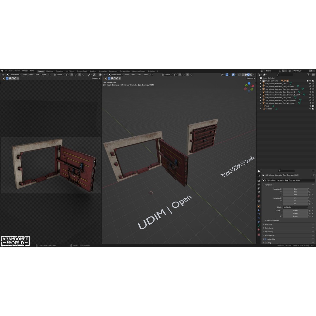 Subway Hermetic Gate 3D Model – Low Poly Game Ready PBR Asset for Unity - View 19
