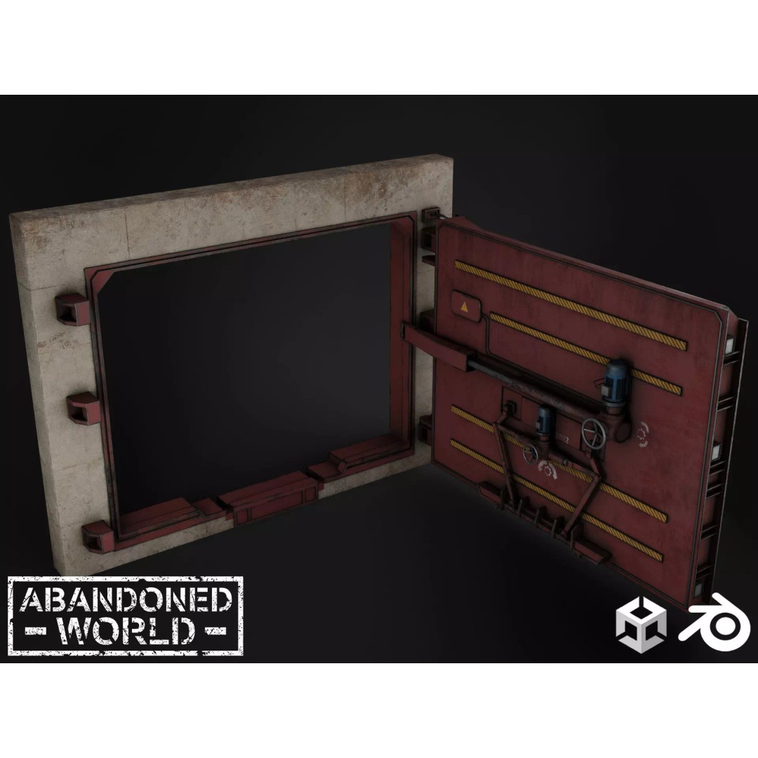 Subway Hermetic Gate 3D Model – Low Poly Game Ready PBR Asset for Unity - View 2