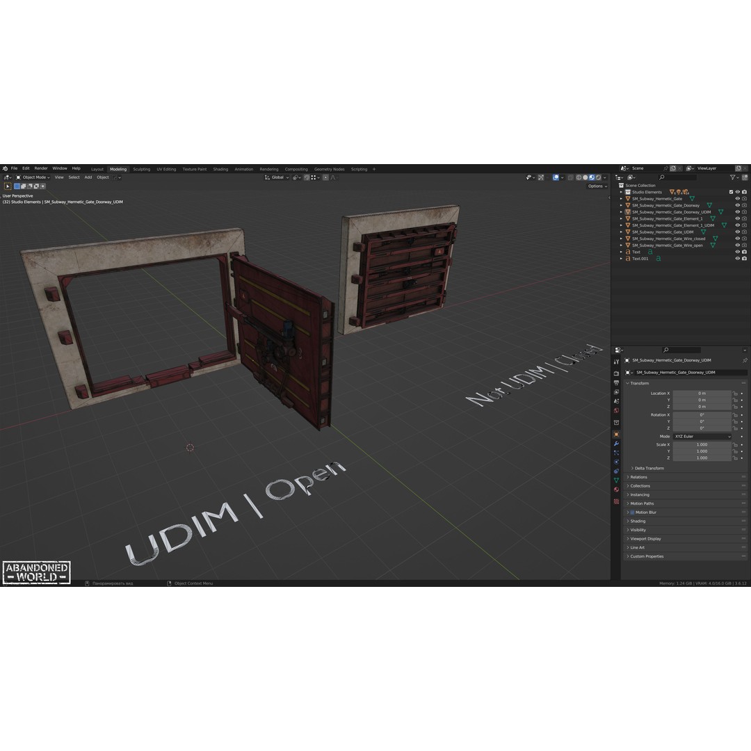 Subway Hermetic Gate 3D Model – Low Poly Game Ready PBR Asset for Unity - View 20