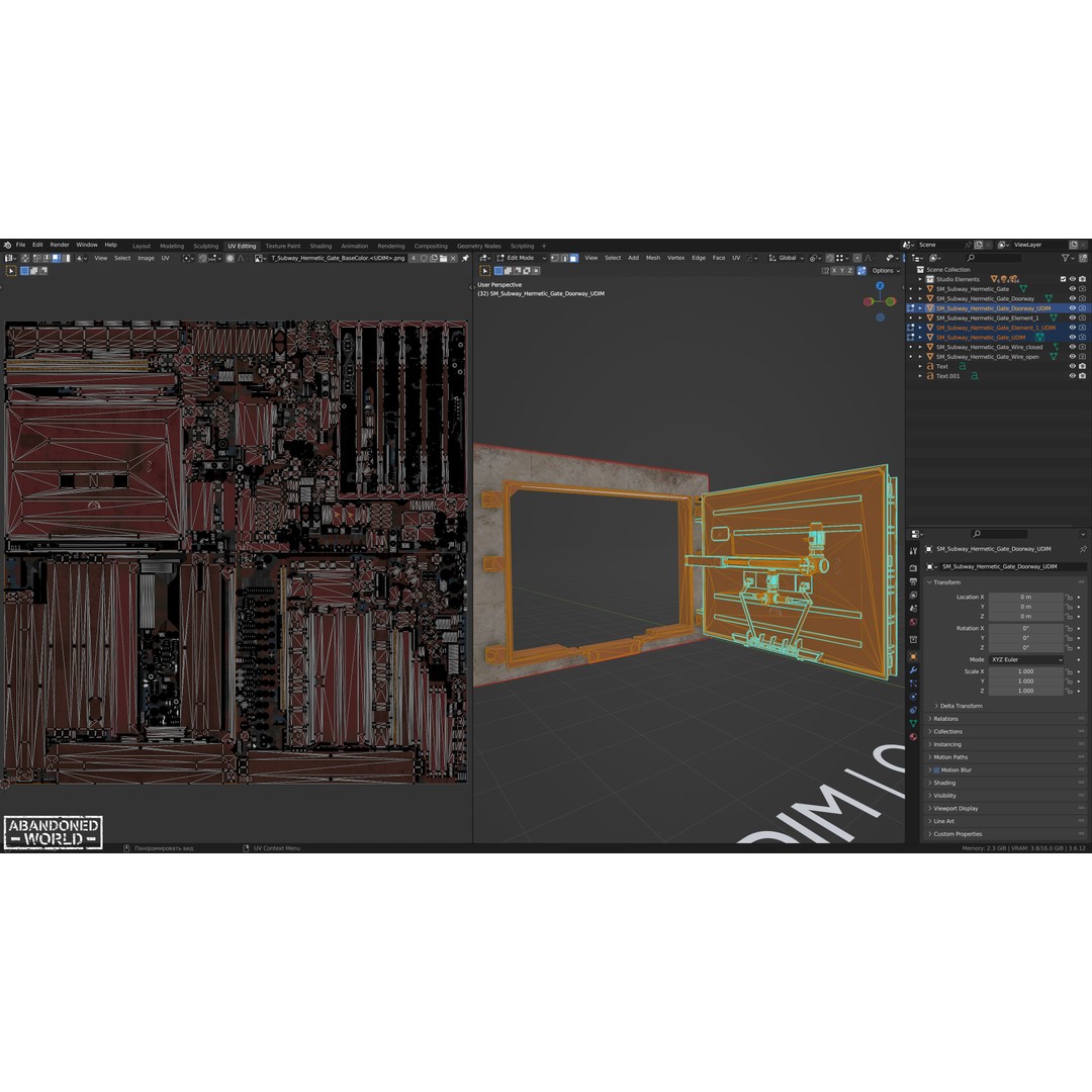 Subway Hermetic Gate 3D Model – Low Poly Game Ready PBR Asset for Unity - View 22