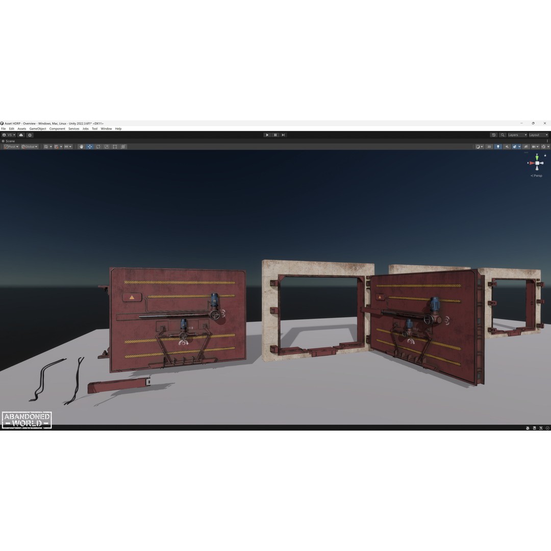 Subway Hermetic Gate 3D Model – Low Poly Game Ready PBR Asset for Unity - View 23