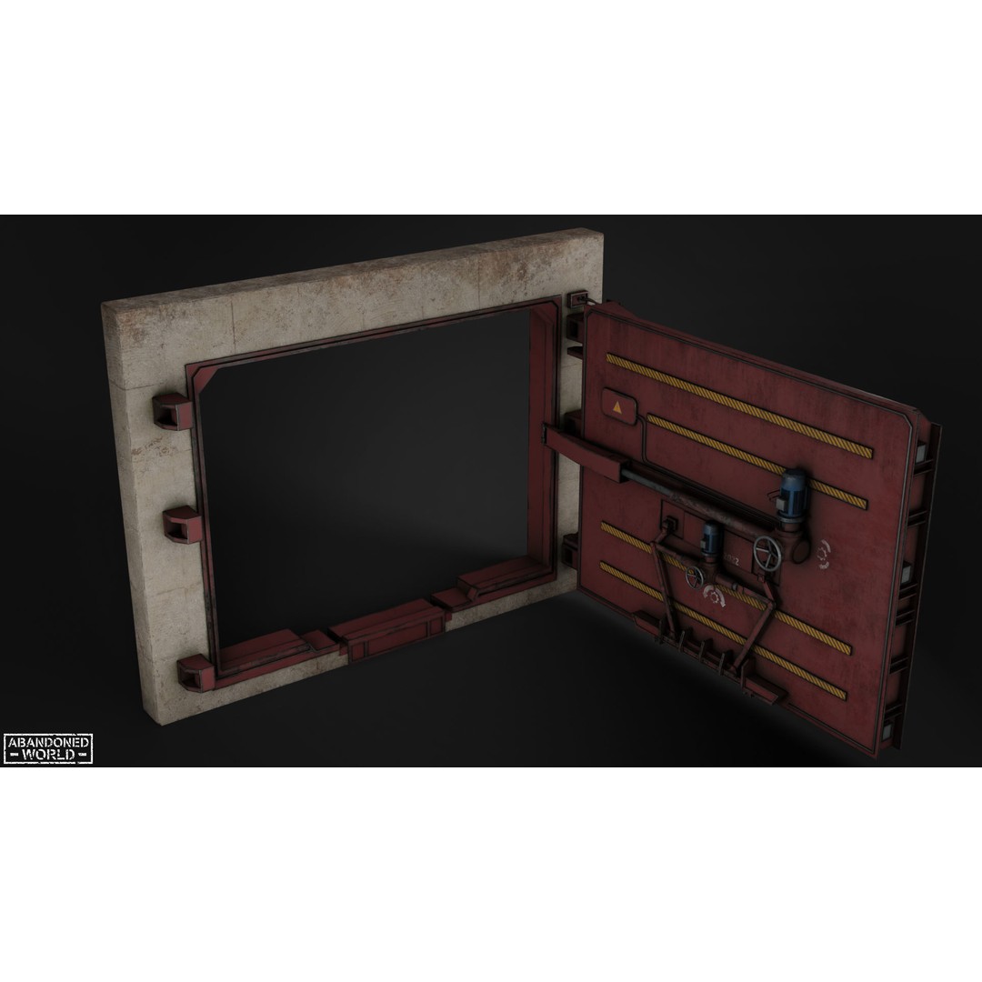 Subway Hermetic Gate 3D Model – Low Poly Game Ready PBR Asset for Unity - View 3