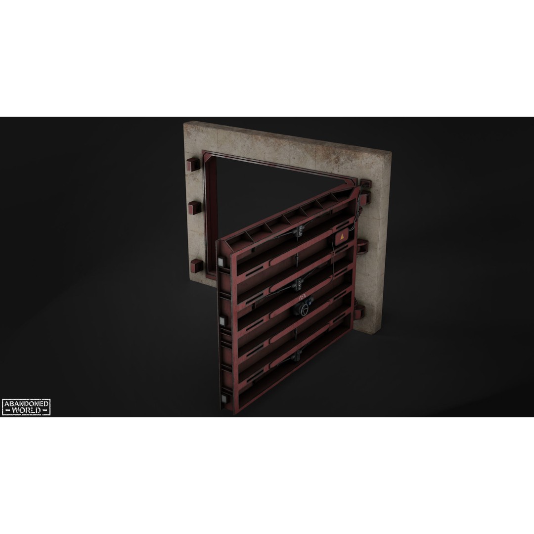 Subway Hermetic Gate 3D Model – Low Poly Game Ready PBR Asset for Unity - View 4