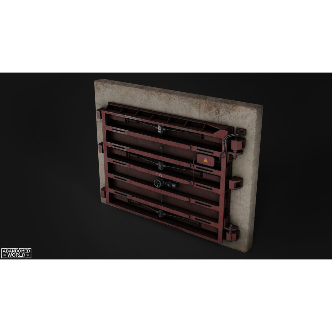 Subway Hermetic Gate 3D Model – Low Poly Game Ready PBR Asset for Unity - View 6