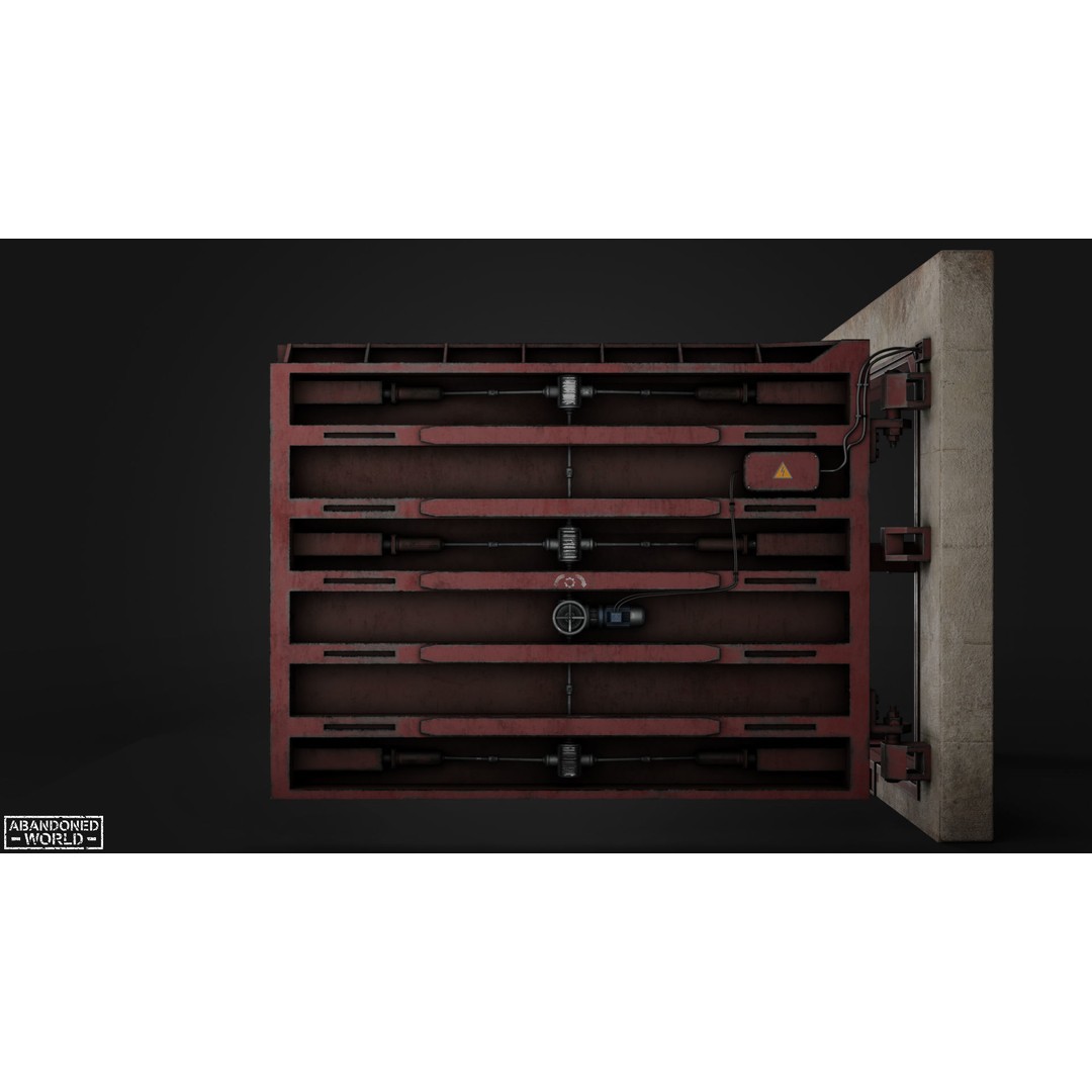 Subway Hermetic Gate 3D Model – Low Poly Game Ready PBR Asset for Unity - View 7