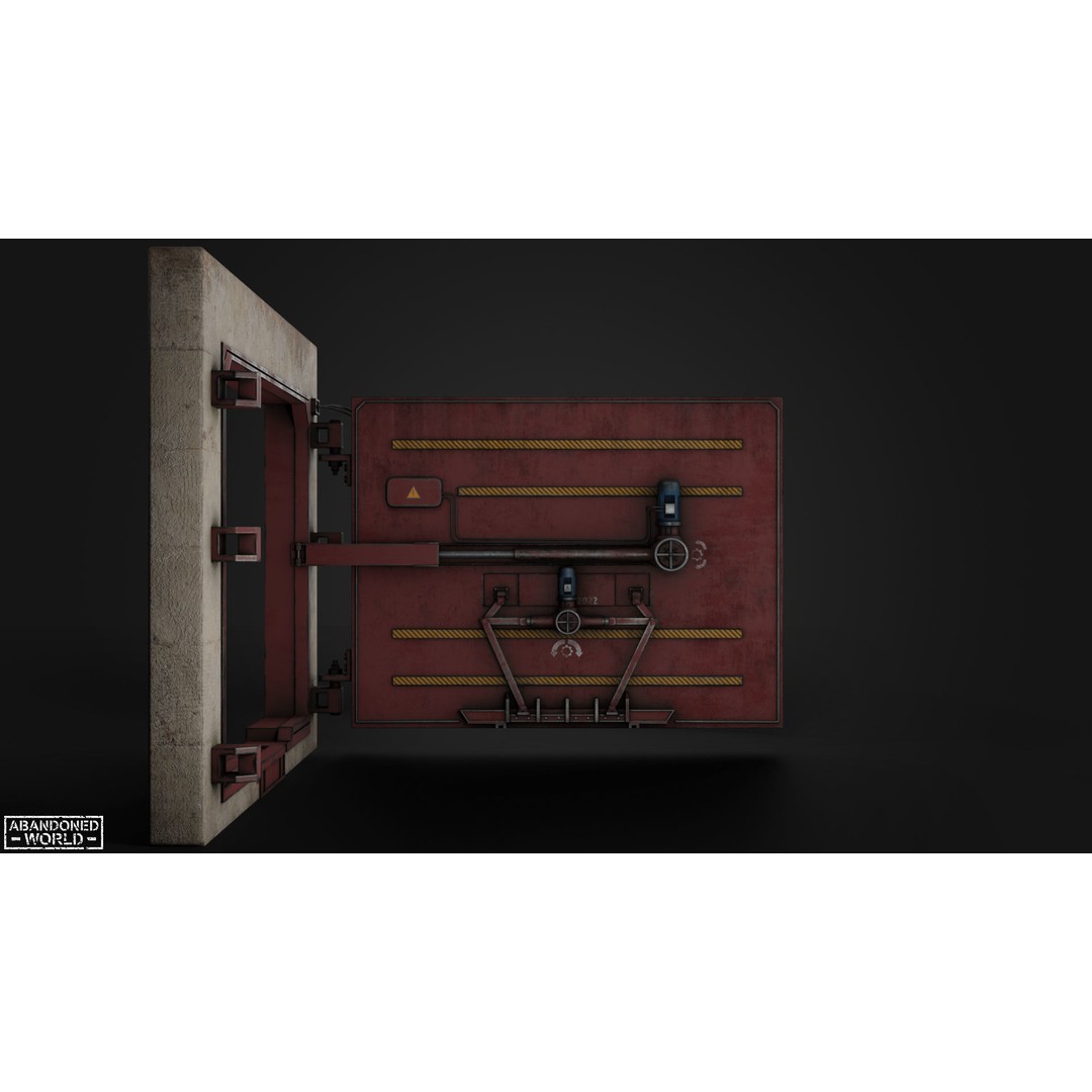 Subway Hermetic Gate 3D Model – Low Poly Game Ready PBR Asset for Unity - View 8