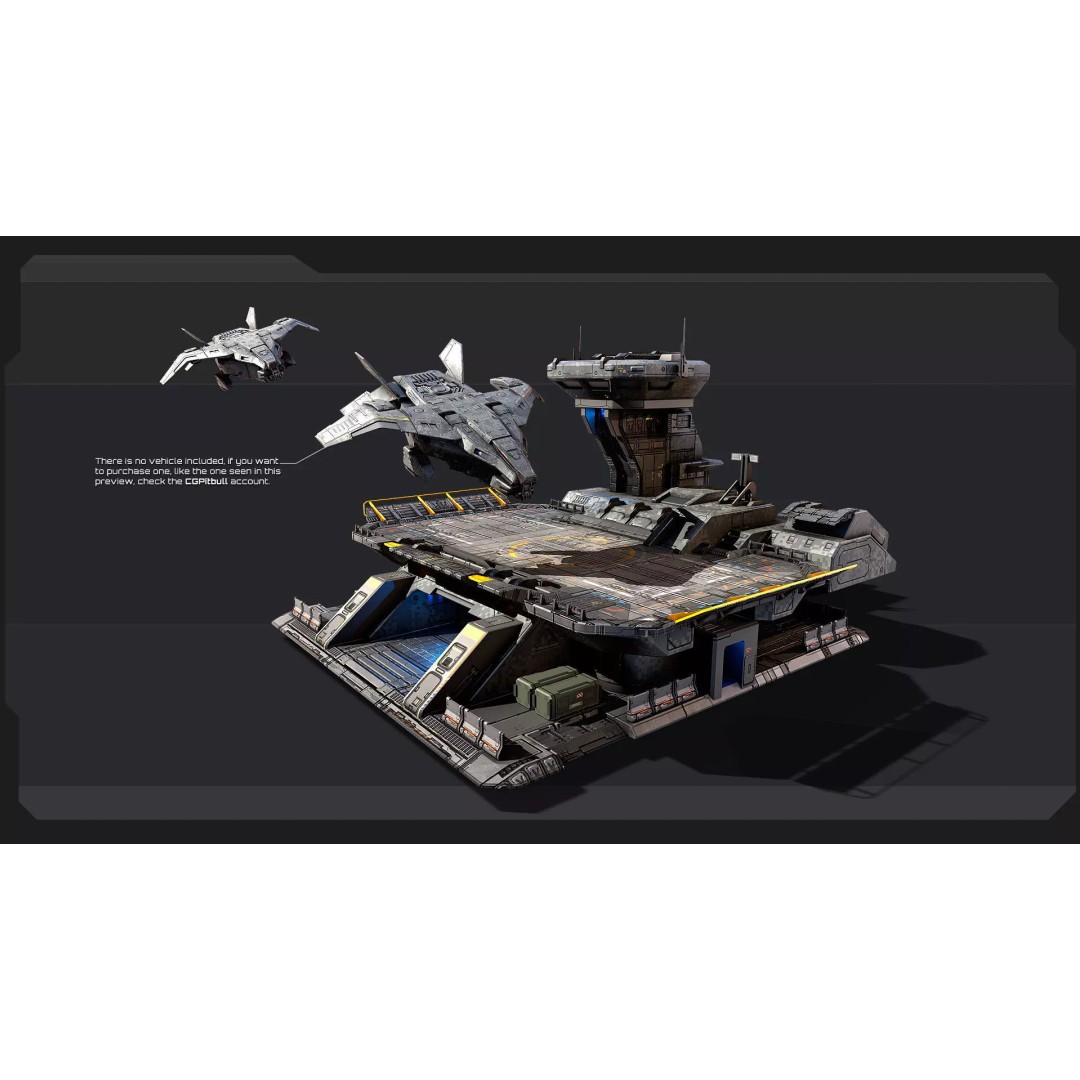 Sci-Fi Military Buildings 3D Model – Low Poly Game Asset, FBX, OBJ - View 11