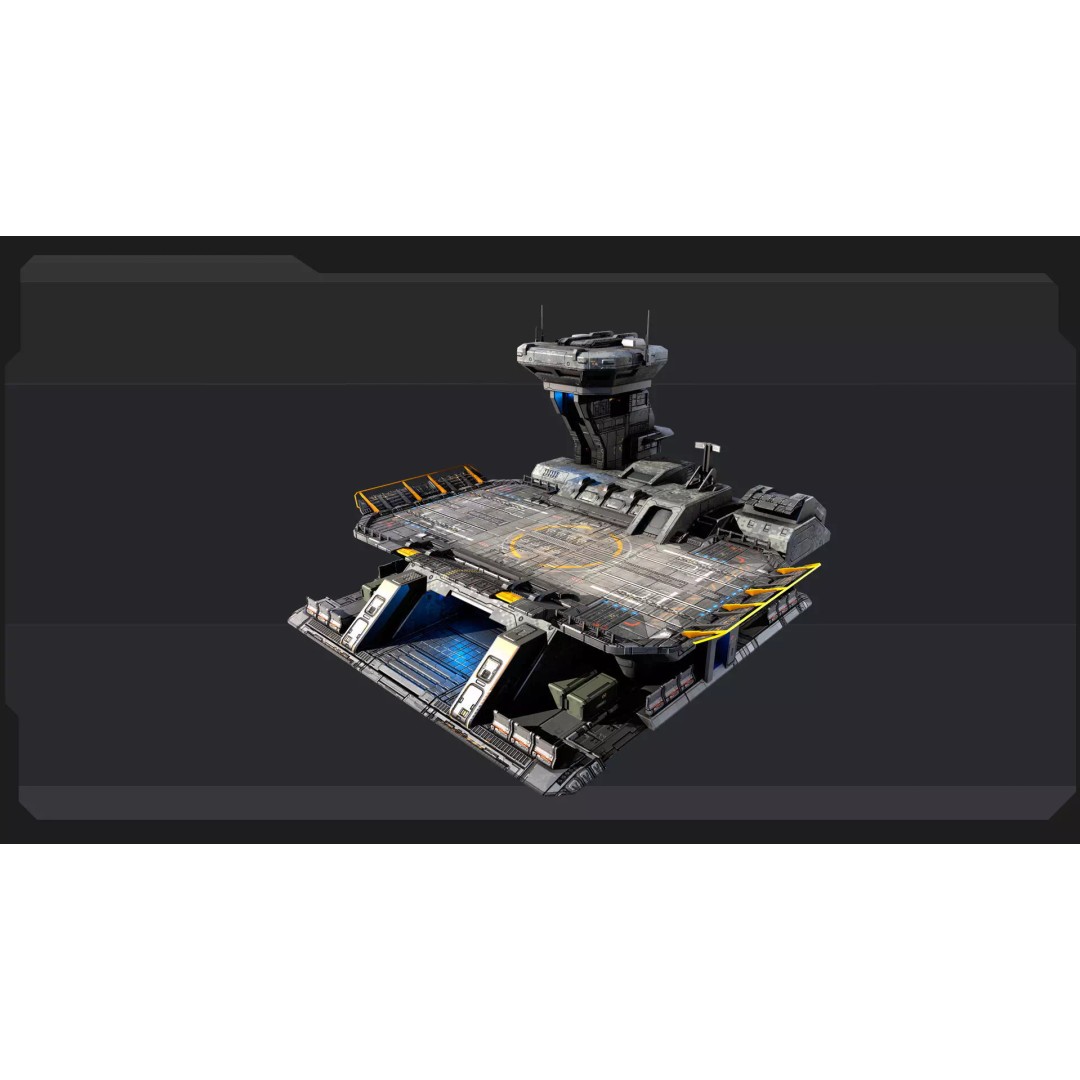 Sci-Fi Military Buildings 3D Model – Low Poly Game Asset, FBX, OBJ - View 12
