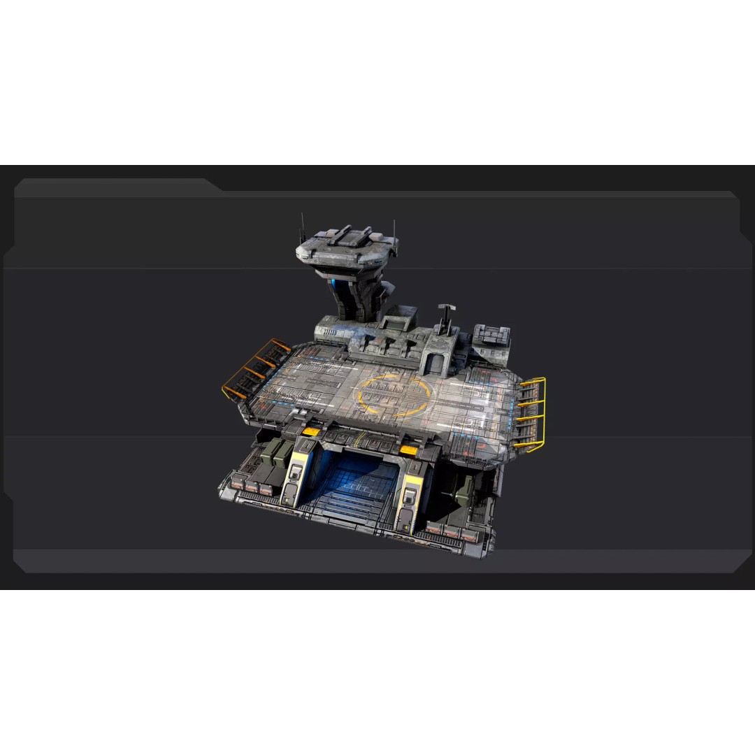 Sci-Fi Military Buildings 3D Model – Low Poly Game Asset, FBX, OBJ - View 13