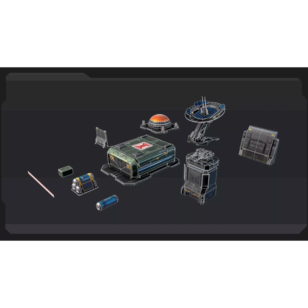 Sci-Fi Military Buildings 3D Model – Low Poly Game Asset, FBX, OBJ - View 25
