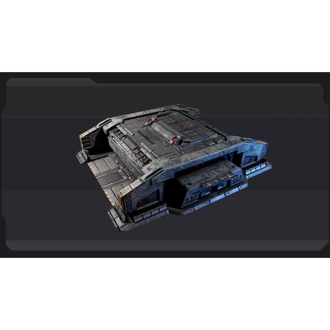 Sci-Fi Military Buildings 3D Model – Low Poly Game Asset, FBX, OBJ - View 29