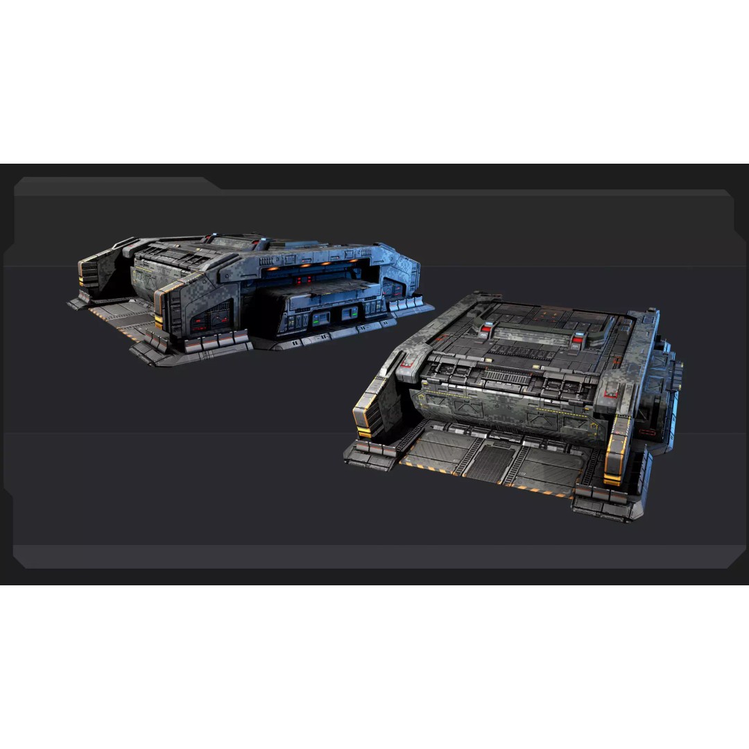 Sci-Fi Military Buildings 3D Model – Low Poly Game Asset, FBX, OBJ - View 32