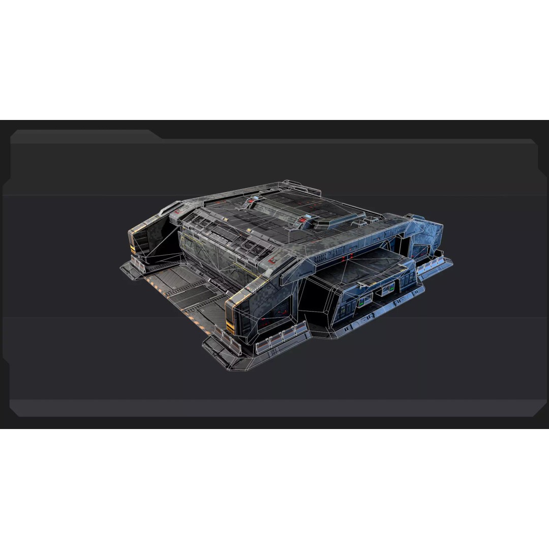 Sci-Fi Military Buildings 3D Model – Low Poly Game Asset, FBX, OBJ - View 34