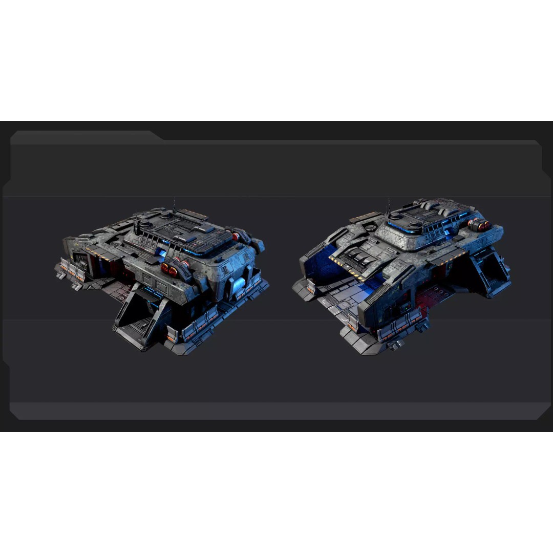 Sci-Fi Military Buildings 3D Model – Low Poly Game Asset, FBX, OBJ - View 38