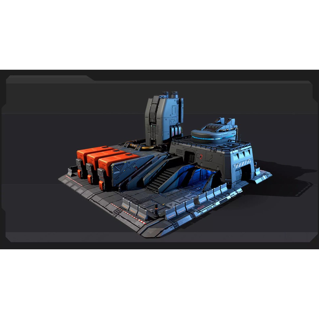 Sci-Fi Military Buildings 3D Model – Low Poly Game Asset, FBX, OBJ - View 4