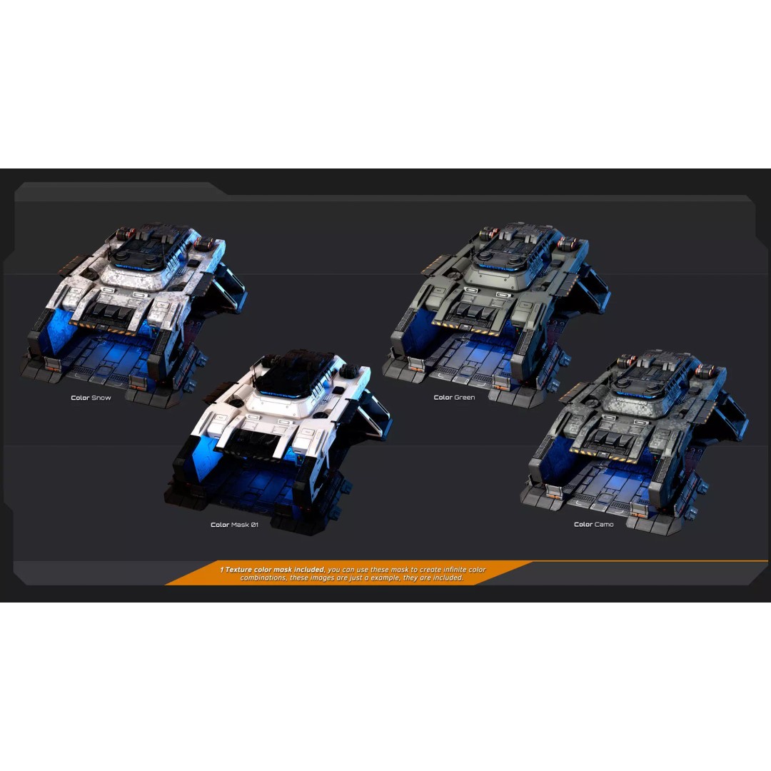 Sci-Fi Military Buildings 3D Model – Low Poly Game Asset, FBX, OBJ - View 40