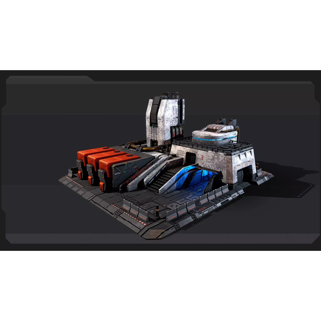 Sci-Fi Military Buildings 3D Model – Low Poly Game Asset, FBX, OBJ - View 5