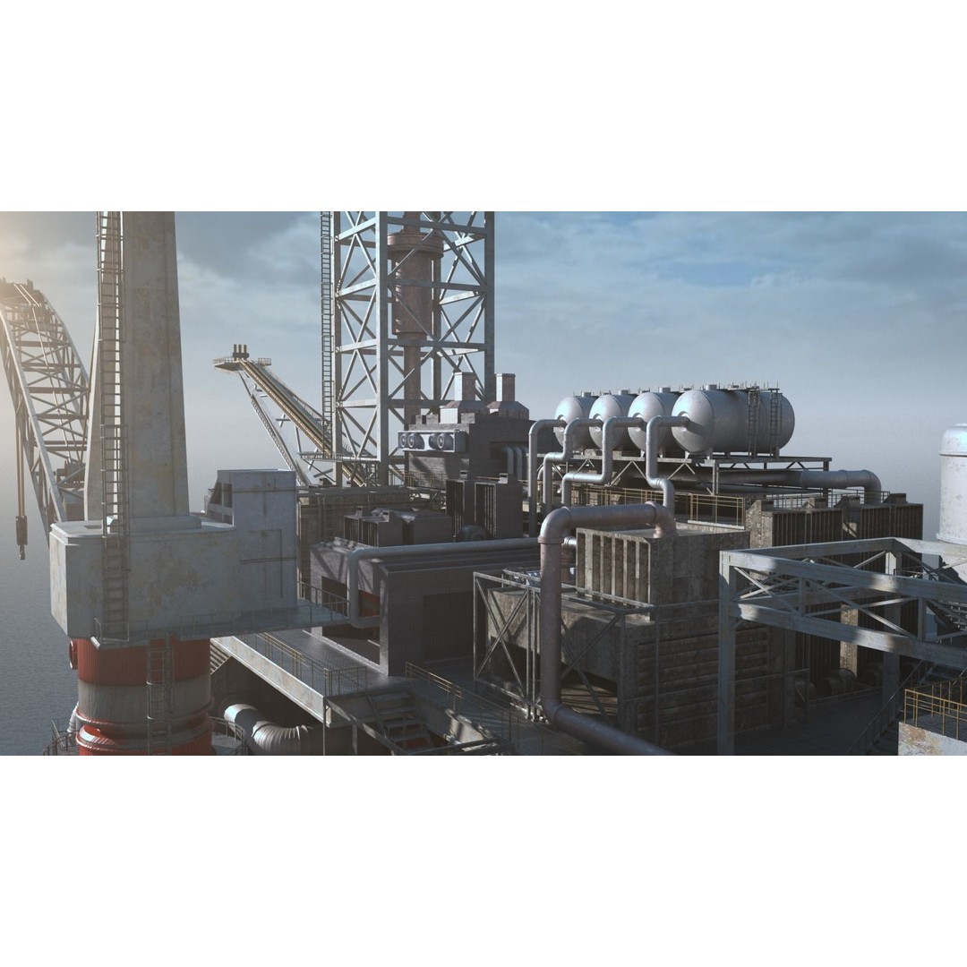 Oil Platform 3D Model – Industrial Structure for Unreal Engine, FBX - View 10