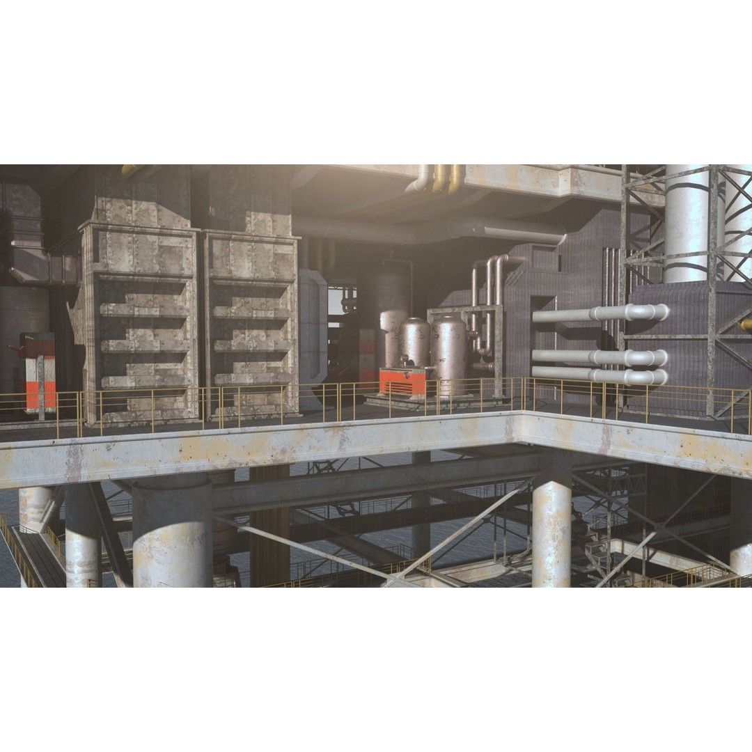 Oil Platform 3D Model – Industrial Structure for Unreal Engine, FBX - View 12
