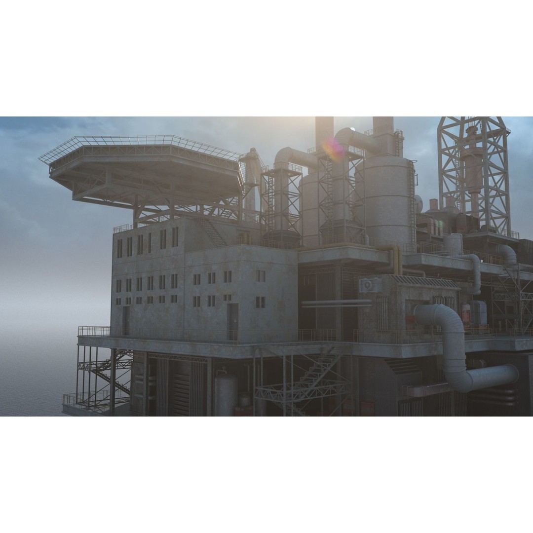 Oil Platform 3D Model – Industrial Structure for Unreal Engine, FBX - View 13