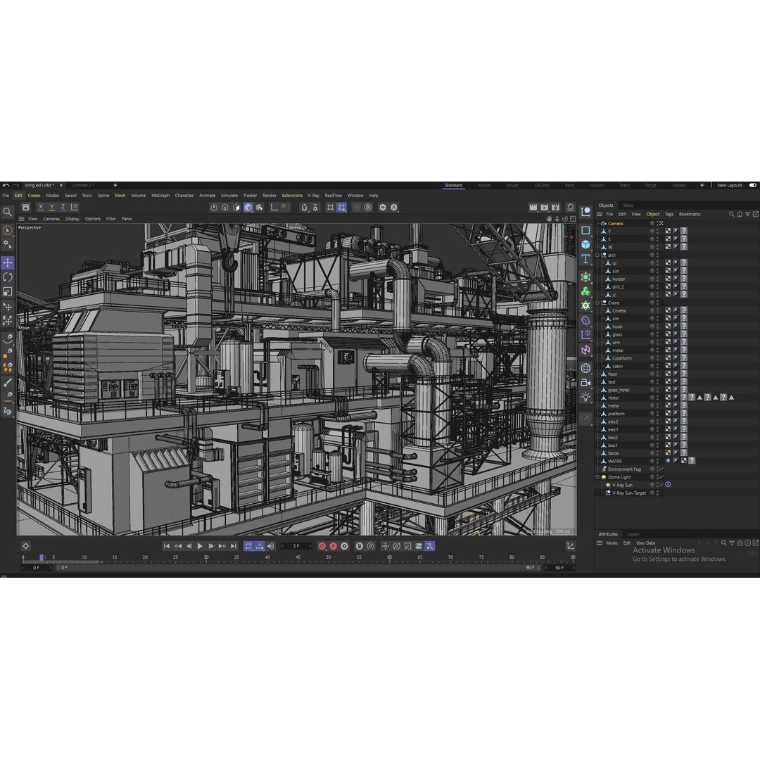 Oil Platform 3D Model – Industrial Structure for Unreal Engine, FBX - View 17