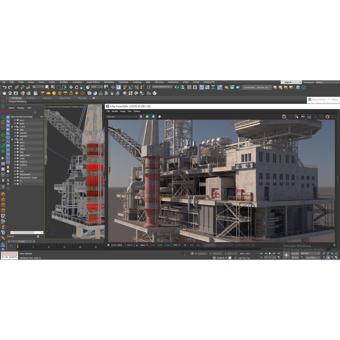 Oil Platform 3D Model – Industrial Structure for Unreal Engine, FBX - View 19