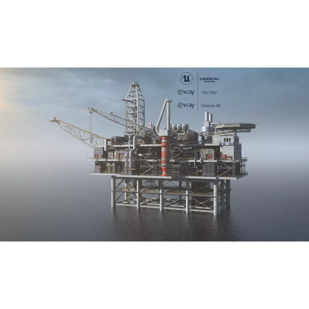 Oil Platform 3D Model – Industrial Structure for Unreal Engine, FBX - View 2