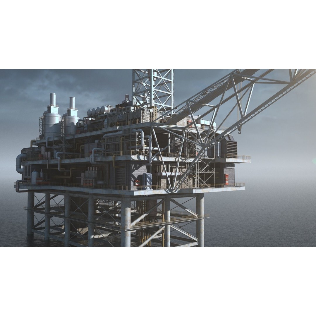Oil Platform 3D Model – Industrial Structure for Unreal Engine, FBX - View 4