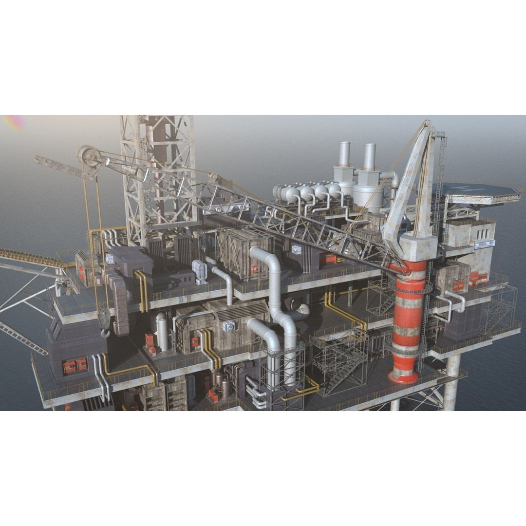 Oil Platform 3D Model – Industrial Structure for Unreal Engine, FBX - View 5