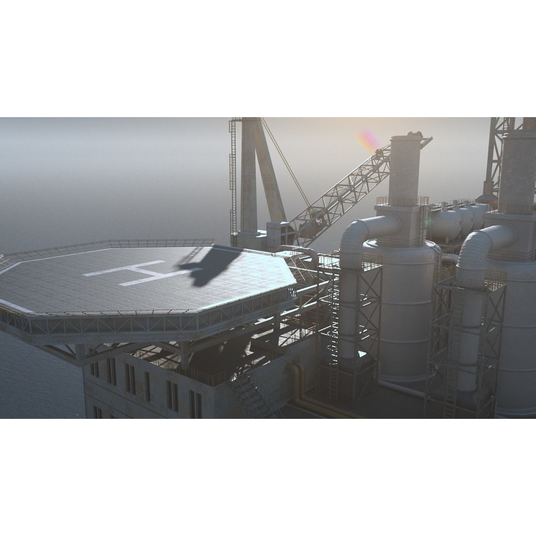 Oil Platform 3D Model – Industrial Structure for Unreal Engine, FBX - View 7