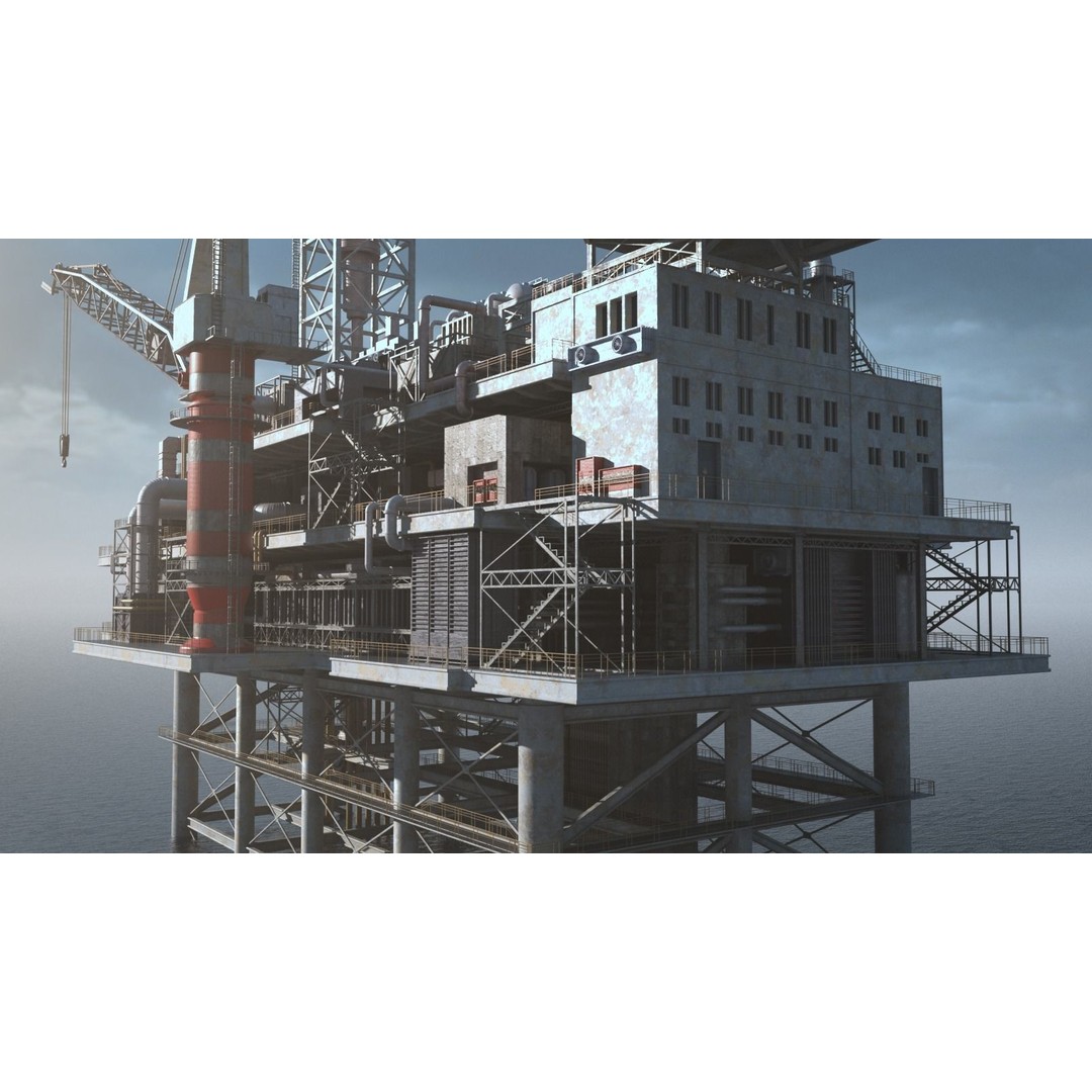 Oil Platform 3D Model – Industrial Structure for Unreal Engine, FBX - View 9