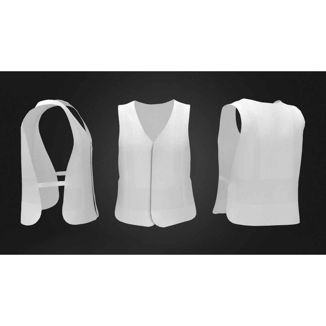 Men's Safety Vest 3D Model – Low Poly Game Asset, FBX, PBR Textures - View 7