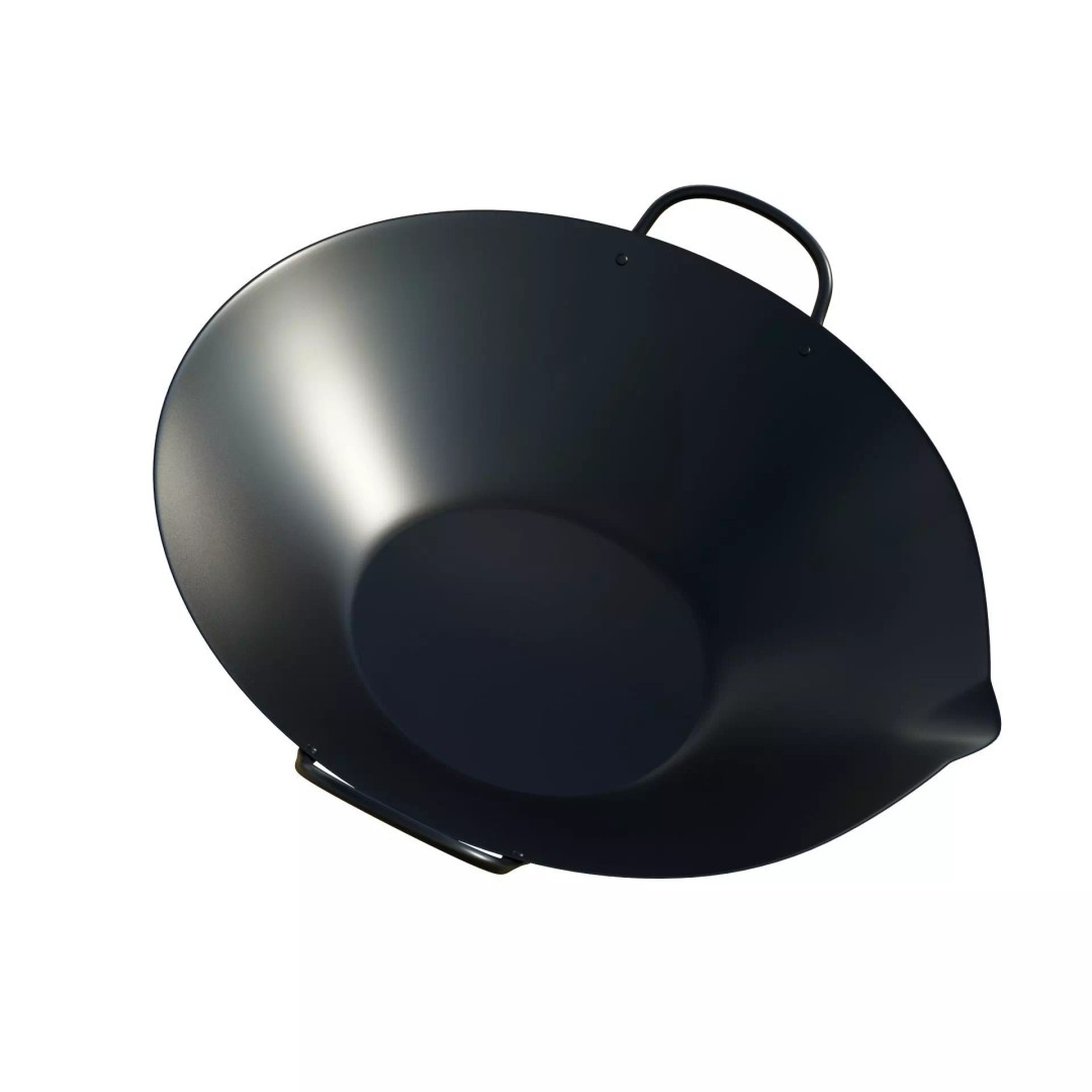 Carbon Wok 3D Model – Low Poly Kitchenware, PBR Textures, FBX - View 10