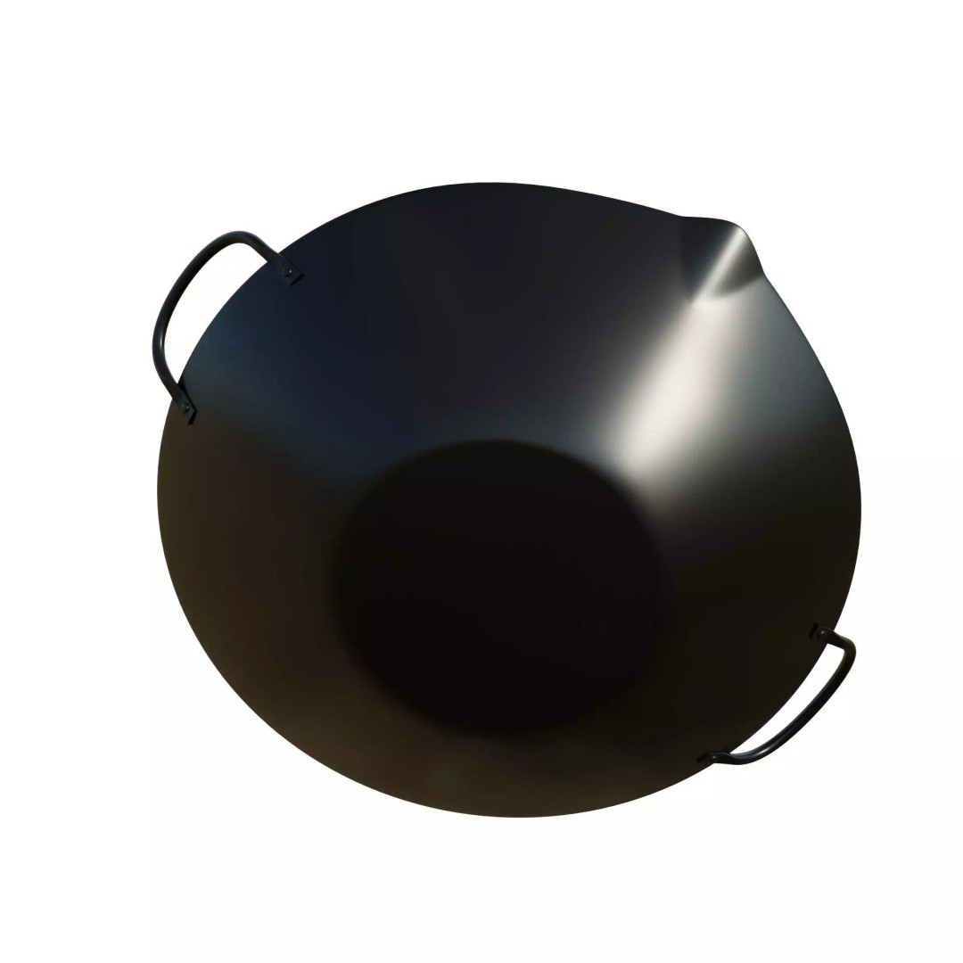 Carbon Wok 3D Model – Low Poly Kitchenware, PBR Textures, FBX - View 11
